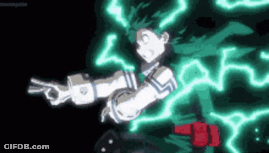 Concentrating Midoriya's Electric Power GIF