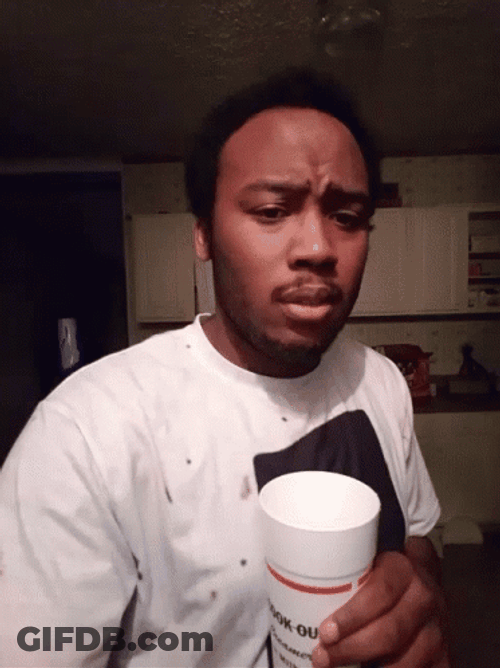 Concerned Black Guy Drinking GIF