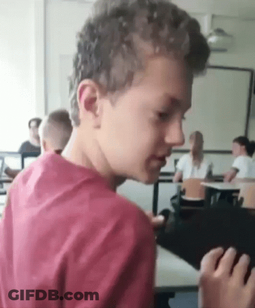 Concerned School Kid Head Turn GIF