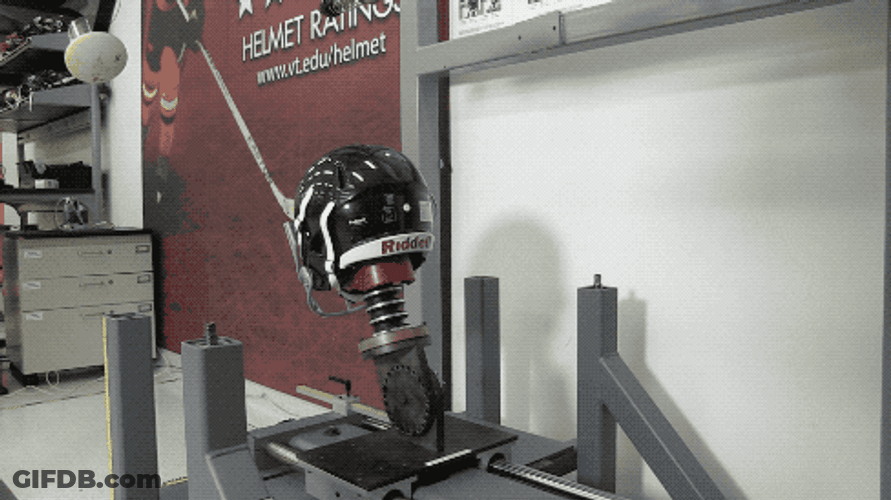 Concussion Hockey Helmet Test GIF