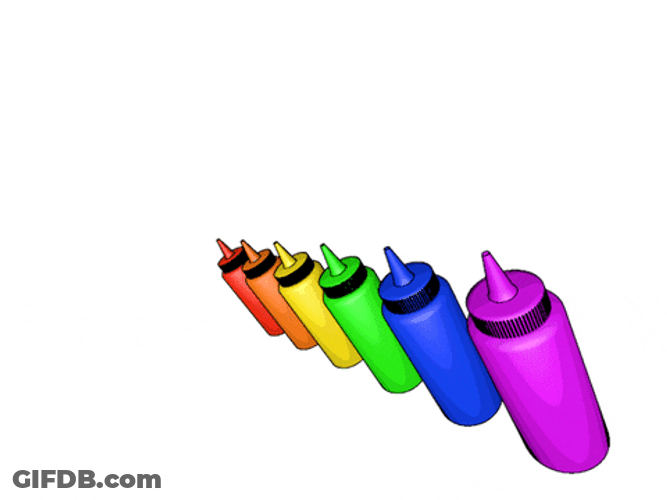 Condiments Rainbow Bottle GIF