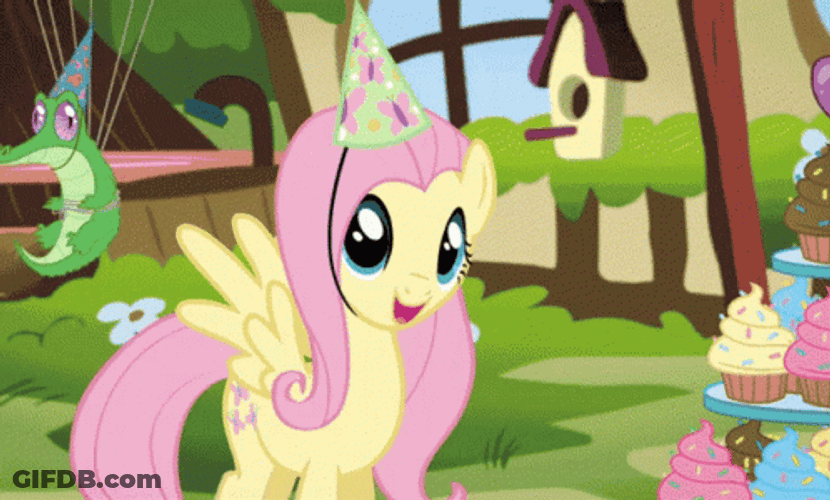 Confetti Cannon Fluttershy GIF