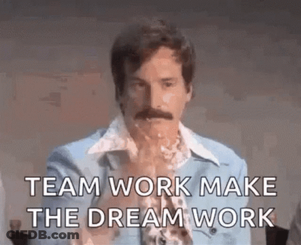 Confetti Man Team Work Make The Dream Work GIF