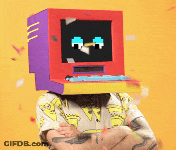Confetti Robot Head GIF