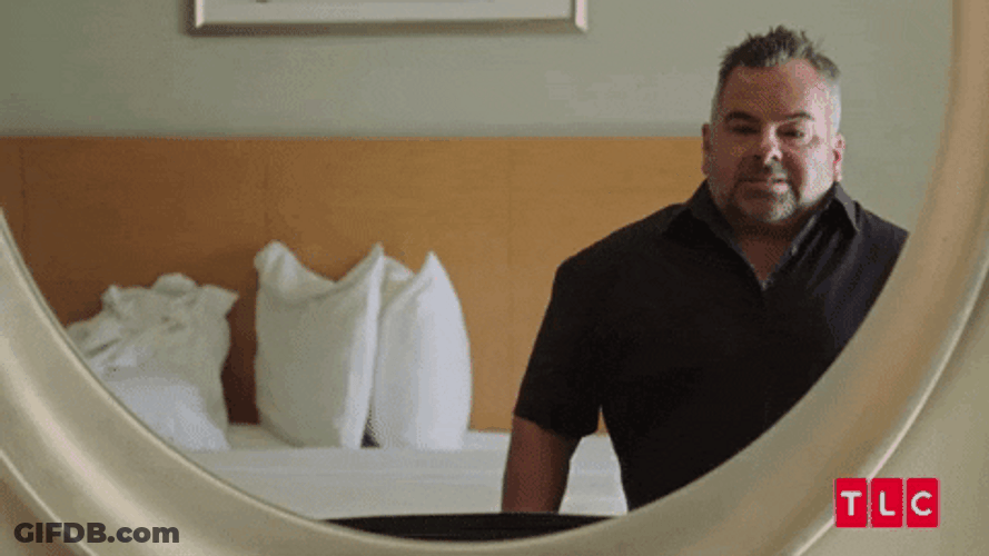 Confident Big Ed Mirror Stare You Got This GIF