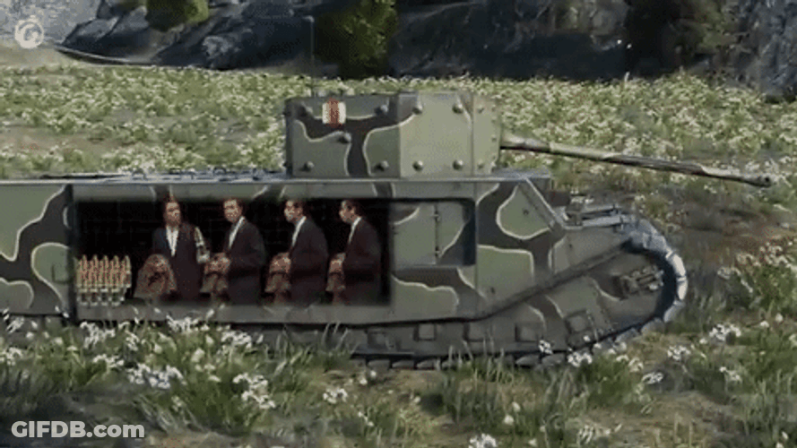 Confused Actor John Travolta Army Tank GIF