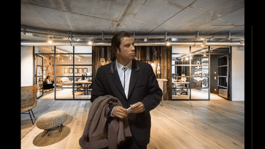 Confused Actor John Travolta Office GIF