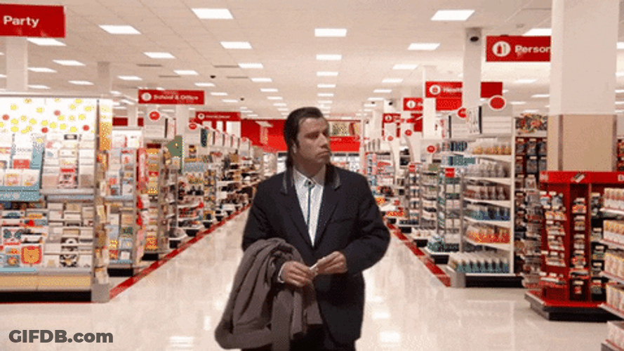 Confused Actor John Travolta Target Store GIF