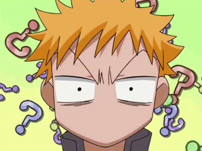 Confused Anime Ichigo Kirosaki Bleach GIF