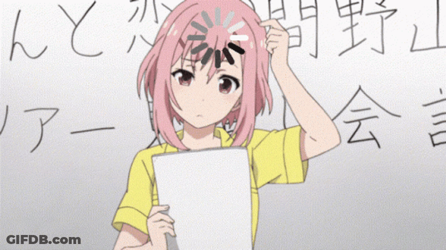 Confused Anime Sakura Loading Buff GIF
