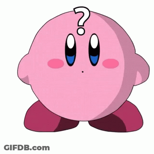 Confused Kirby Blinking GIF