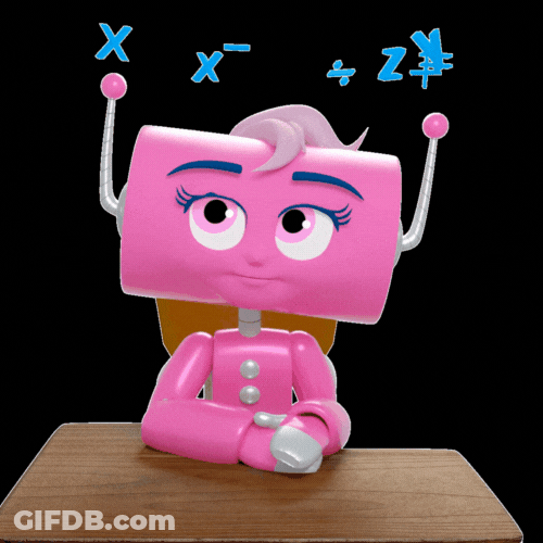 Confused Look Pink Robot GIF
