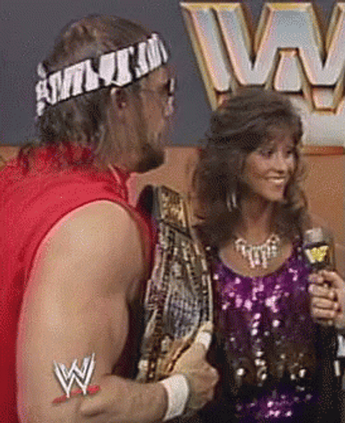 Confused Macho Man Looking Around GIF