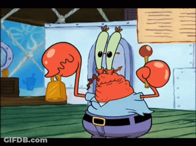 Confused Mr Krabs Can't Track Day GIF
