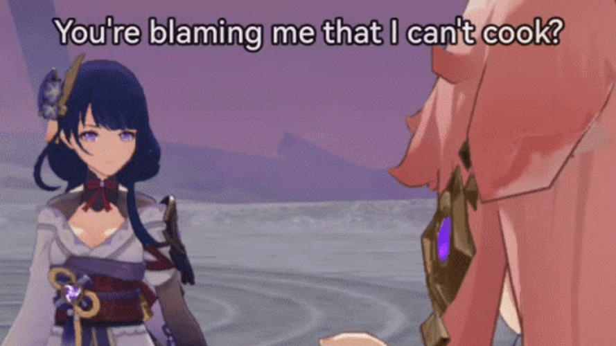 Confused Raiden Shogun Blamed For Cooking GIF