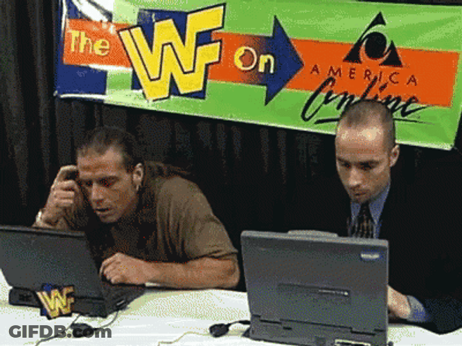 Confused Shawn Michaels Using Laptop GIF