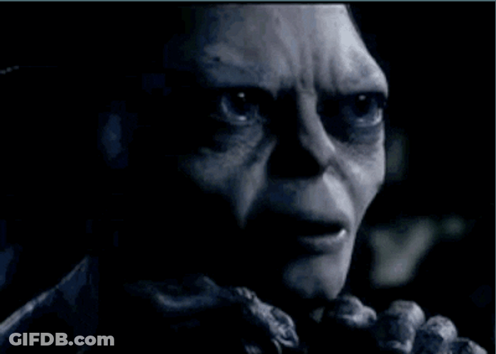 Confused Smeagol Gollum GIF