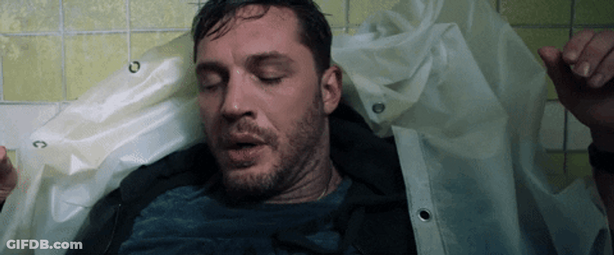 Confused Tom Hardy Waking Up GIF