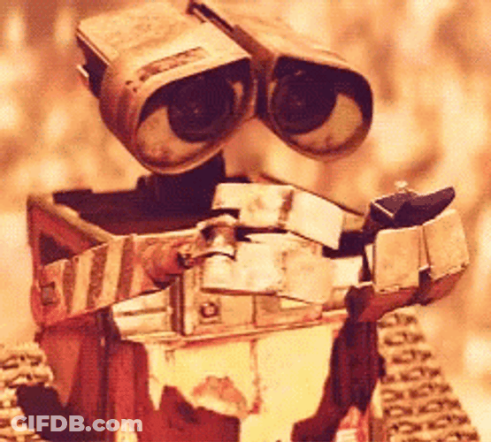 Confused Wall E Checking Phone GIF