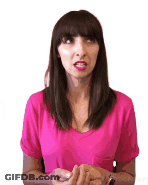 Confused Woman Look In Pink GIF