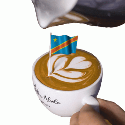 Congo Democratic Country Flag Coffee Latte GIF