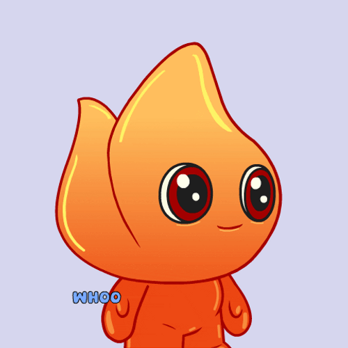 Congrats Cute Cartoon Fire Cheering Meme GIF