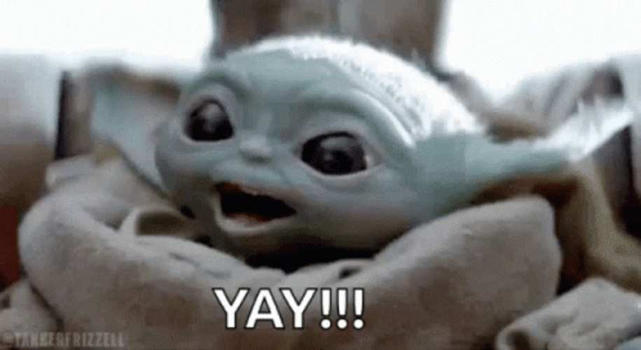 Congrats Elated Little Yoda Meme GIF