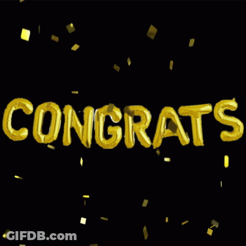 Congrats In Gold Balloons GIF