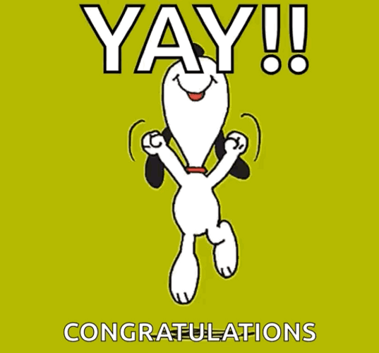 Congrats Jumping Snoopy Yay Meme GIF