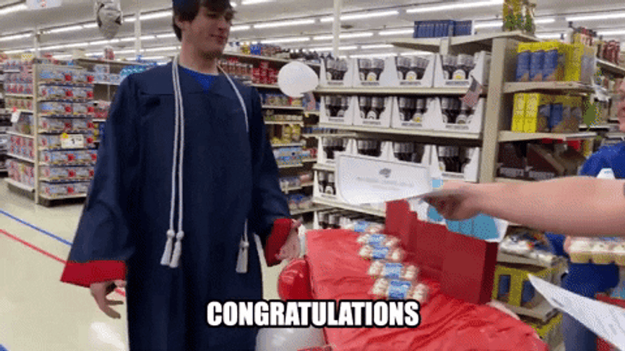 Congrats Supermarket Graduation Meme GIF