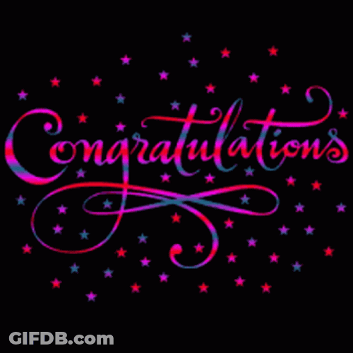 Congratulation Black And Pink Aura Greeting GIF