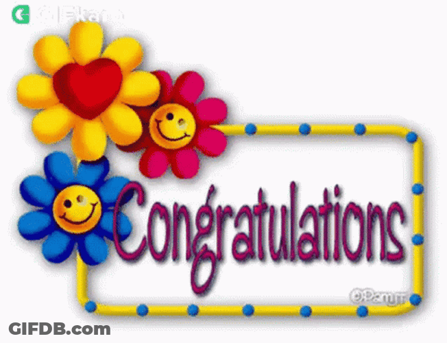 Congratulation Cute Sunflower Design GIF