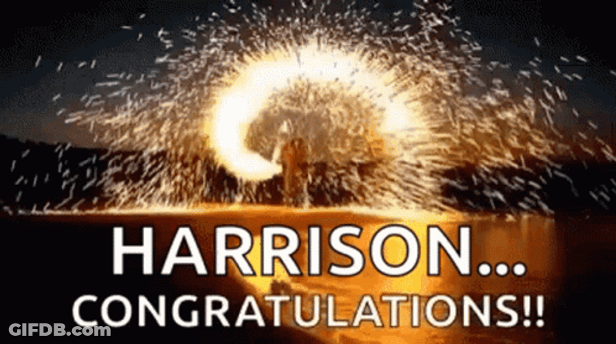 Congratulation Harrison Fireworks Meme GIF