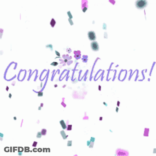 Congratulation Purple Confetti Greeting GIF