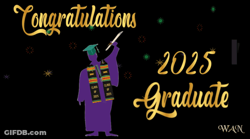 Congratulations 2025 Graduate In Gold GIF