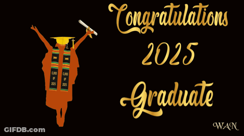 Congratulations 2025 Graduate Silhouette GIF