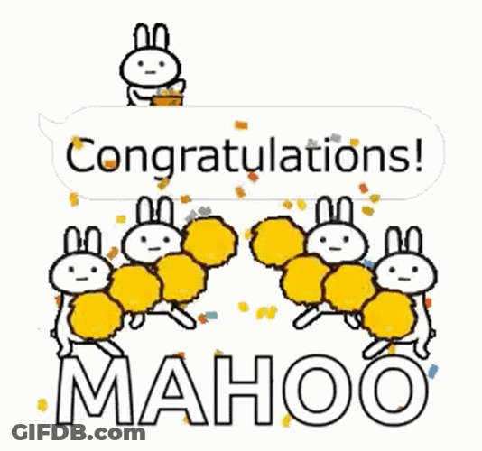 Congratulations Animated Cheering Bunnies GIF