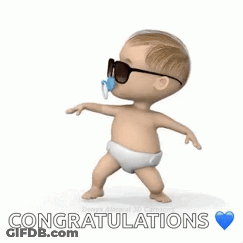 Congratulations Animated Dancing Baby In Sunglasses GIF