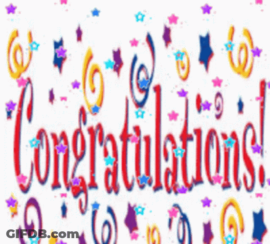 Congratulations Animated Falling Colorful Stars GIF