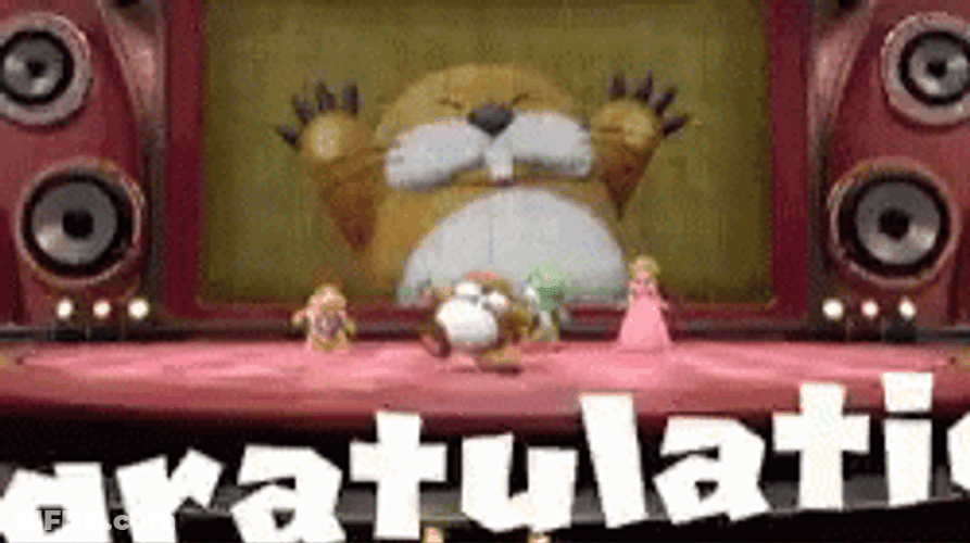 Congratulations Animated Fireworks Monty Mole GIF