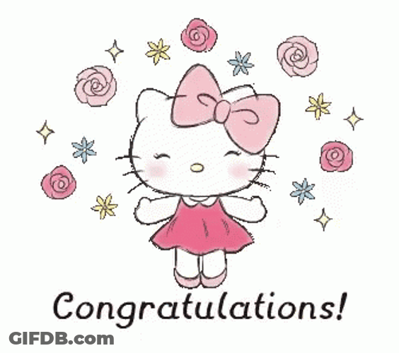 Congratulations Animated Hello Kitty GIF