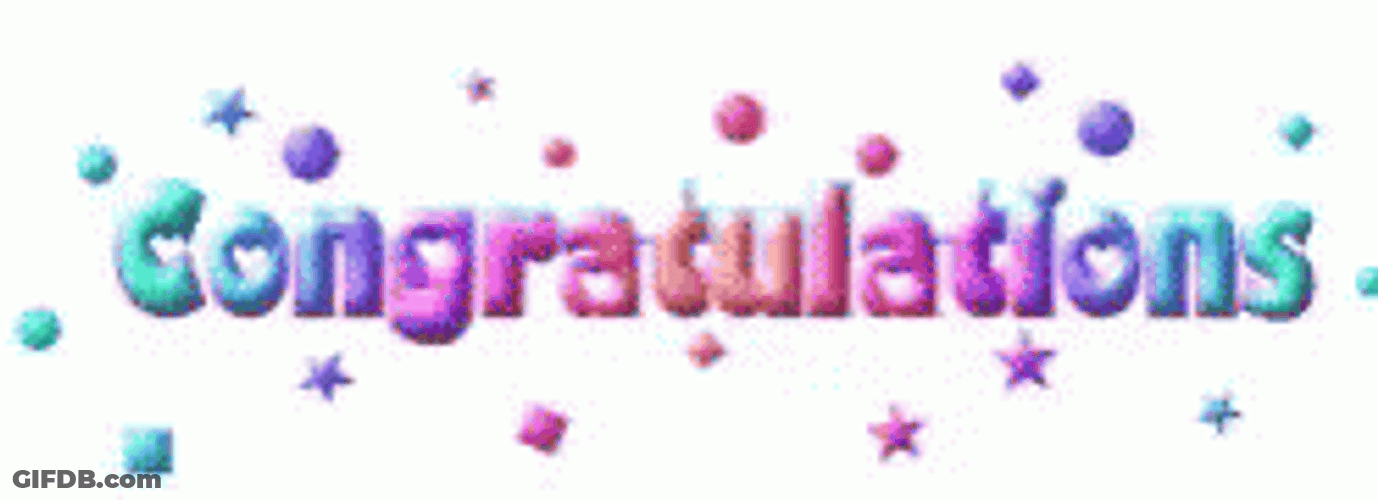 Congratulations Animated Pastel Color Typography GIF