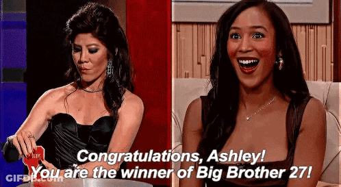 Congratulations Ashley You Are The Winner Of Big Brother 271 GIF