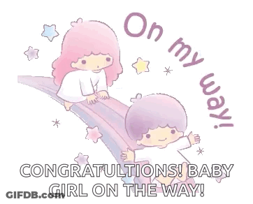 Congratulations Baby Girl With Twin Stars GIF