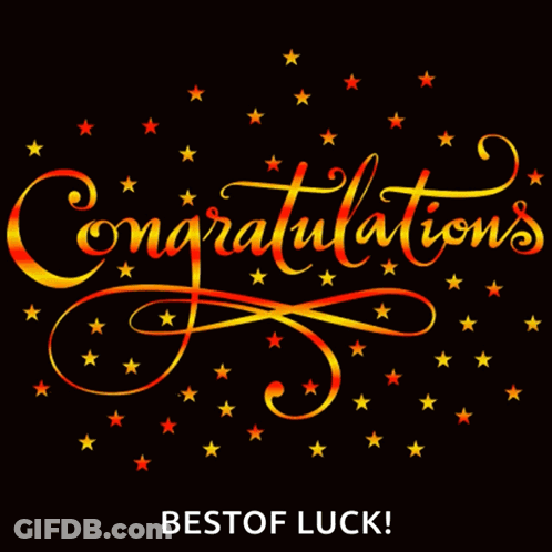 Congratulations Best Of Luck Stars GIF