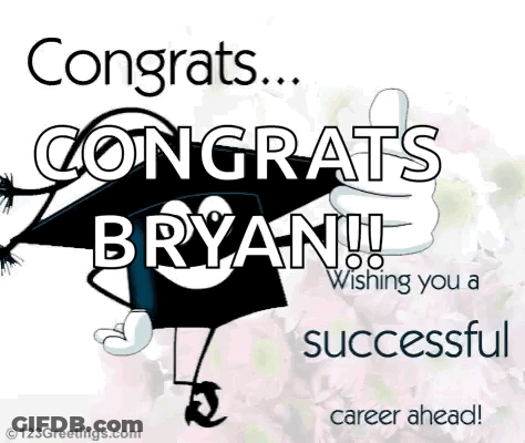 Congratulations Card Bryan Successful Career GIF