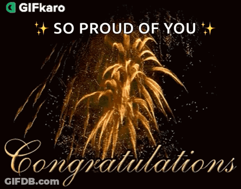 Congratulations Card Fireworks So Proud Of You GIF