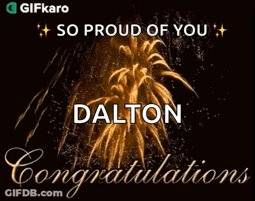 Congratulations Card For Dalton With Fireworks Background GIF