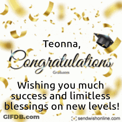 Congratulations Card For Teonna Wishing Success GIF