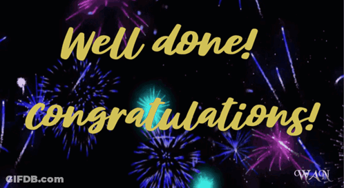 Congratulations Card With Fireworks GIF